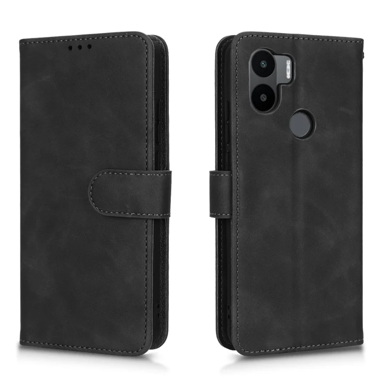 Pour Xiaomi Redmi A1+ 4G / A2+ 4G / Poco C50 4G Skin-touch Feeling Wallet Stand Phone Case Folio Flip PU Leather + TPU Cover - Noir
