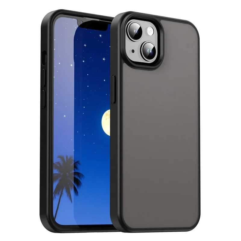 Étui/Peau pour iPhone 14 / 13 - Toucher mat anti-chute TPU PC Coque arrière - Noir