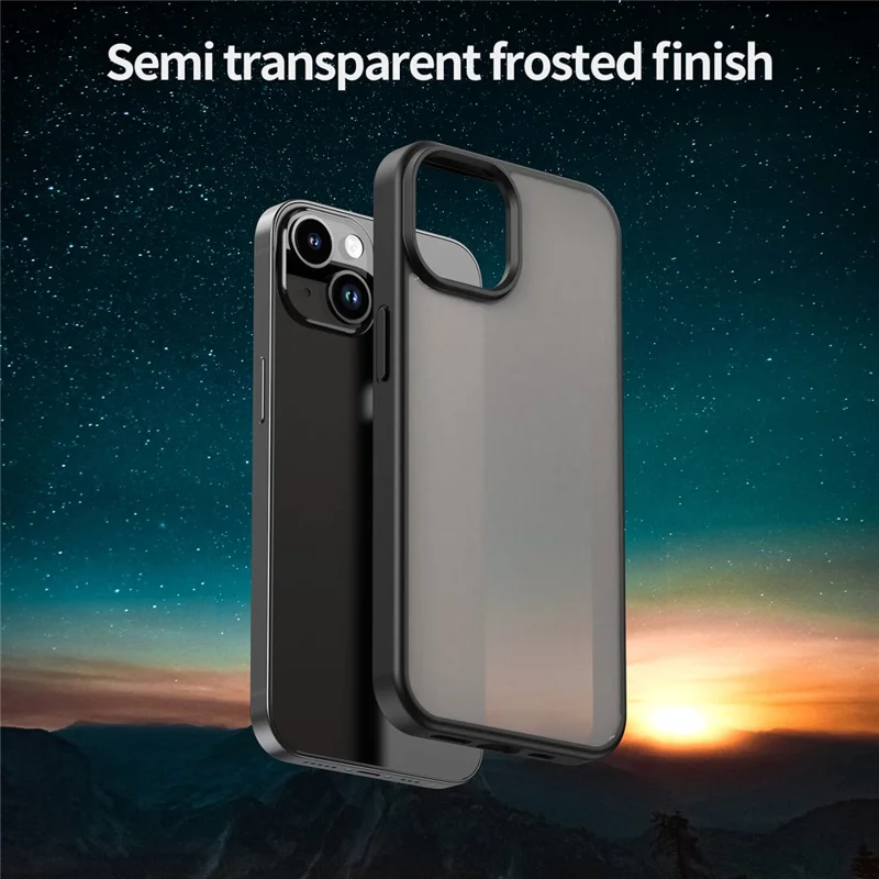 Étui/Peau pour iPhone 14 / 13 - Toucher mat anti-chute TPU PC Coque arrière - Noir