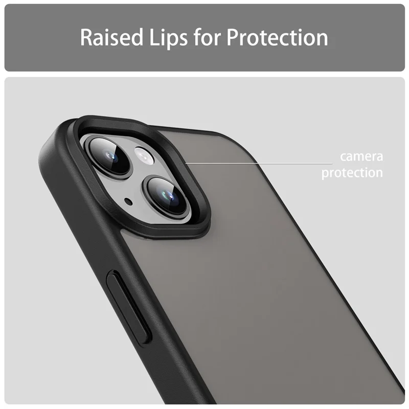 Étui/Peau pour iPhone 14 / 13 - Toucher mat anti-chute TPU PC Coque arrière - Noir