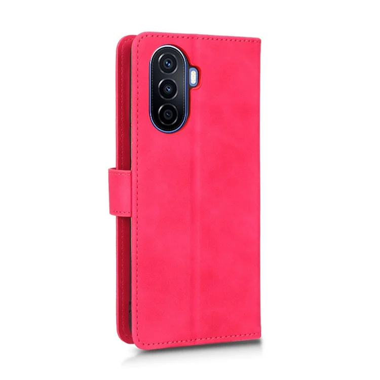 Für Huawei Nova Y70 4G Hauttouch Feeling Telefon Shell Wallet Stand Phone Hülle Folio PU Leder + Tpu-abdeckung - Rose