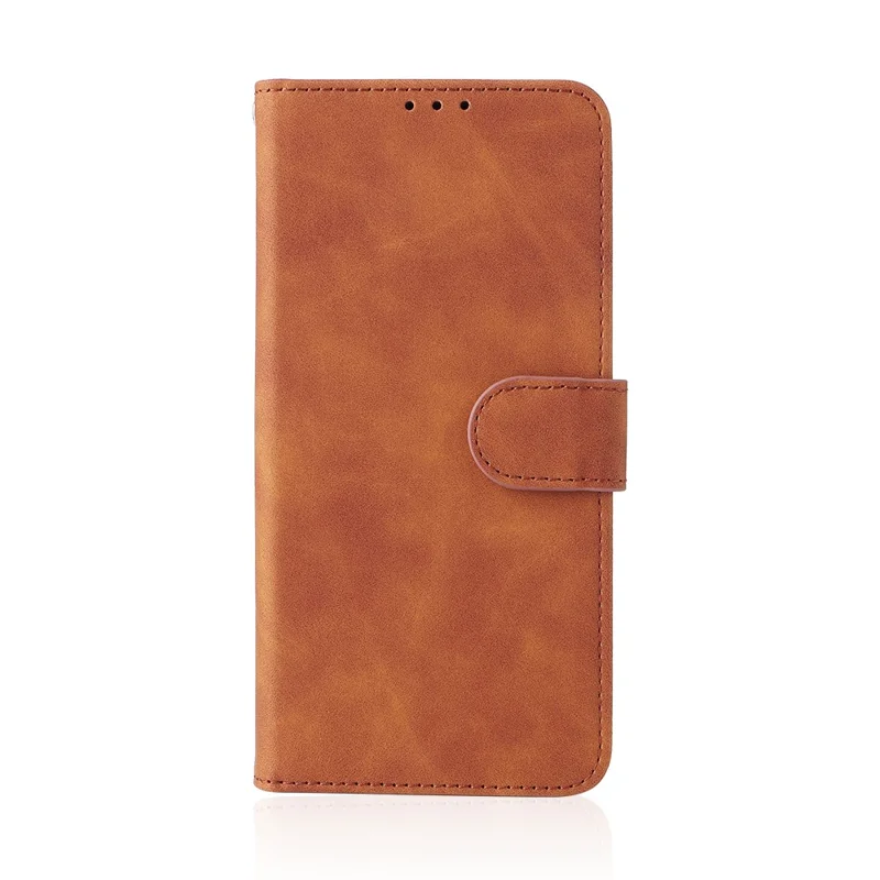For Huawei nova Y70 4G Skin-touch Feeling Flip Phone Shell Wallet Stand Phone Case Folio PU Leather + TPU Cover - Brown