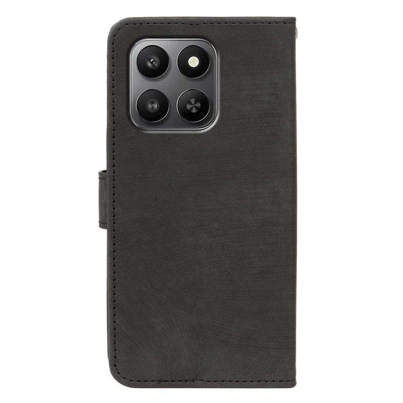Leren hoesje voor Honor 400 Smart 5G / 400 Smart / X7d 4G / X7d 5G Flip portemonnee gestreepte textuur leren telefoonhoes - Zwart