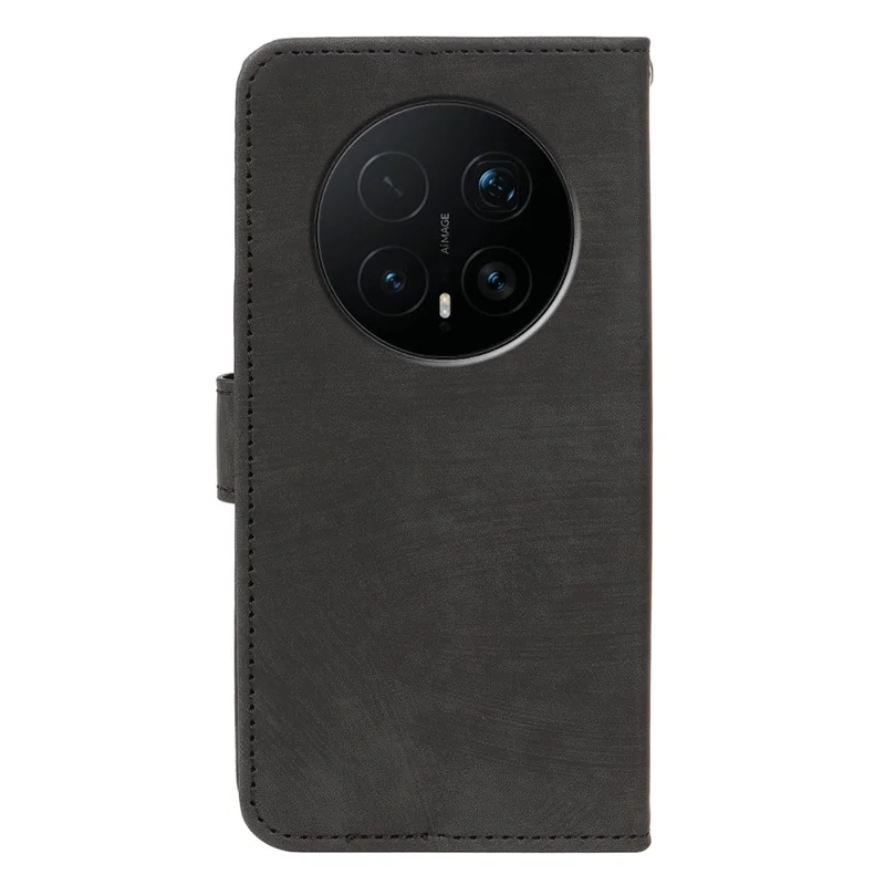 For Honor Magic8 Pro 5G Case Flip Wallet Striped Texture Leather Phone Cover - Black