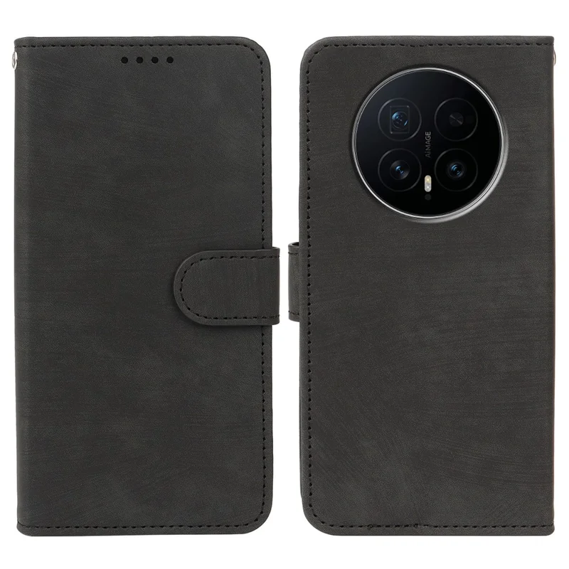 For Honor Magic8 5G Case Flip Wallet Striped Texture Leather Phone Cover - Black