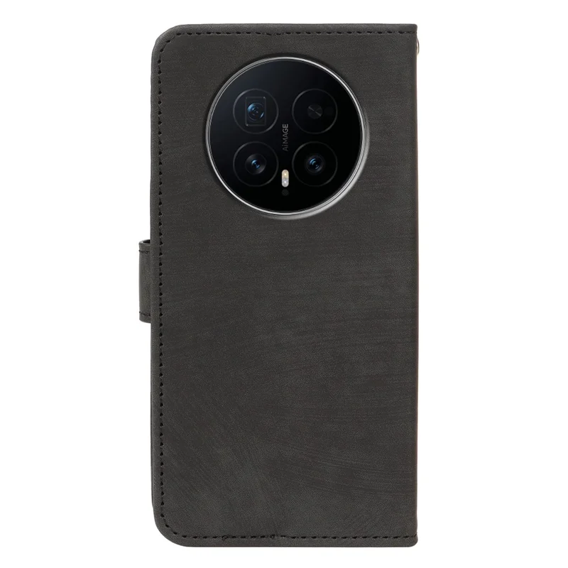 For Honor Magic8 5G Case Flip Wallet Striped Texture Leather Phone Cover - Black