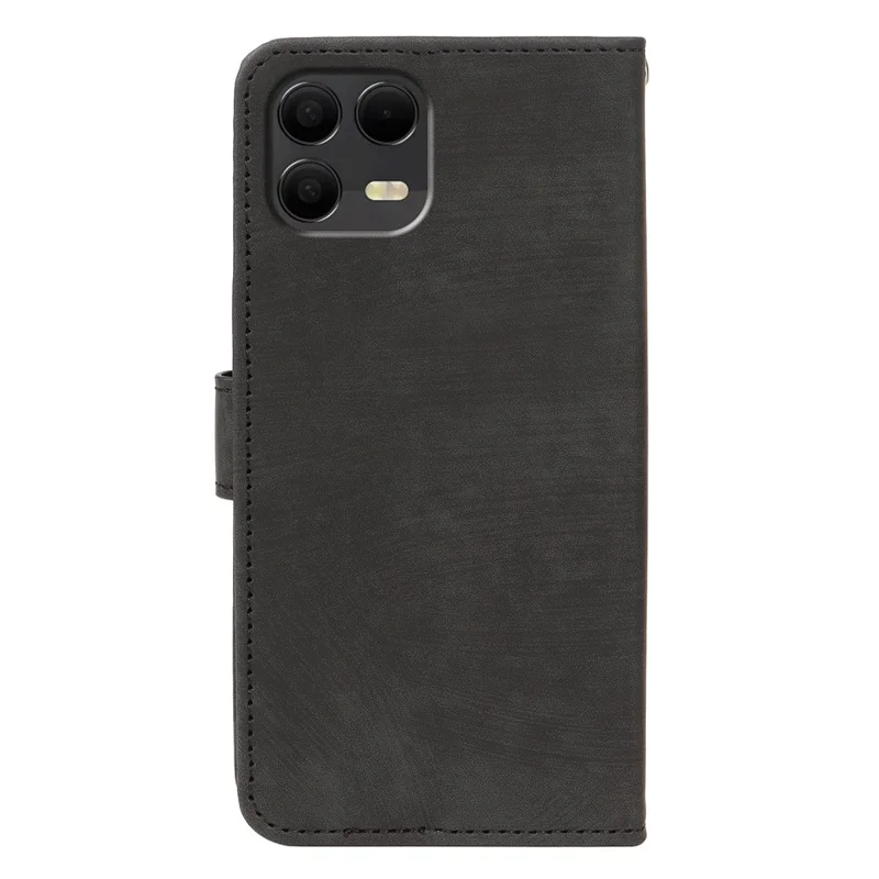 Capa Flip Wallet Revvl 8 Pro T-Mobile com Textura Listrada de Couro - Preta