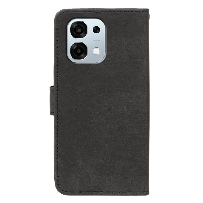 For Oppo A6 Pro 5G Case Flip Wallet Striped Texture Leather Phone Cover - Black