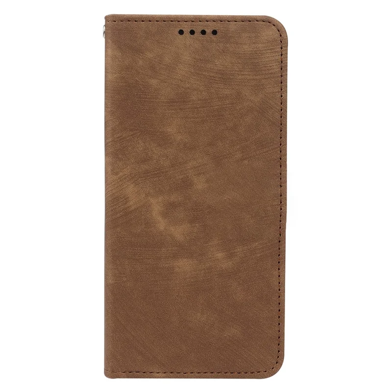 Leren hoesje voor Honor 400 Smart 5G / 400 Smart / X7d 4G / X7d 5G met sterke magnetische portemonneebeveiliging met gestreepte textuur - Bruin
