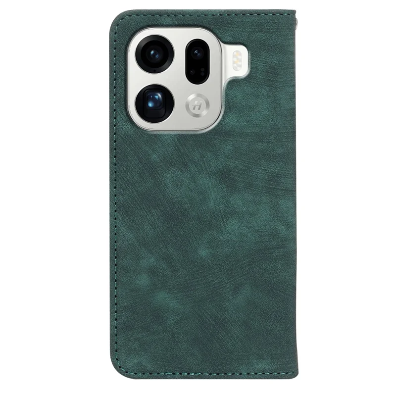 Voor Oppo Find X9 Pro 5G hoesje Stevige magnetische lederen portemonnee telefoonhoes met gestreepte textuur - Groen