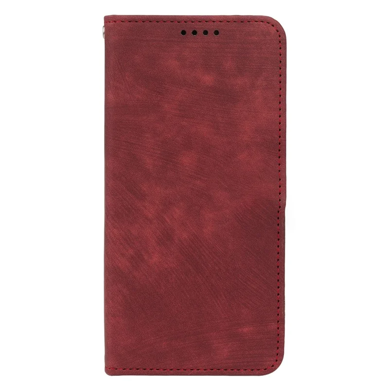 Per Honor Magic8 5G Case Strong Magnetic Leather Wallet Phone Cover con Texture a Righe - Rosso