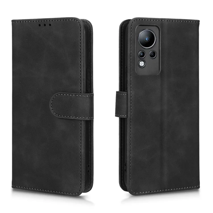 PU de la Cubierta Del Teléfono de Cuero Para Infinix Note 11, Stand de la Billetera de la Piel Del Toque de la Billetera de la Billetera. - Negro