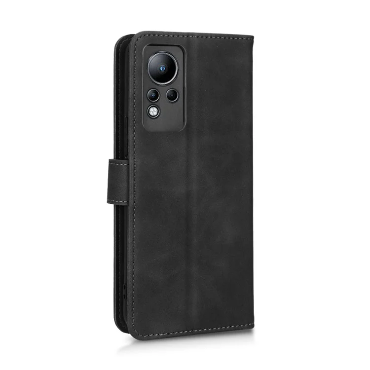 PU de la Cubierta Del Teléfono de Cuero Para Infinix Note 11, Stand de la Billetera de la Piel Del Toque de la Billetera de la Billetera. - Negro