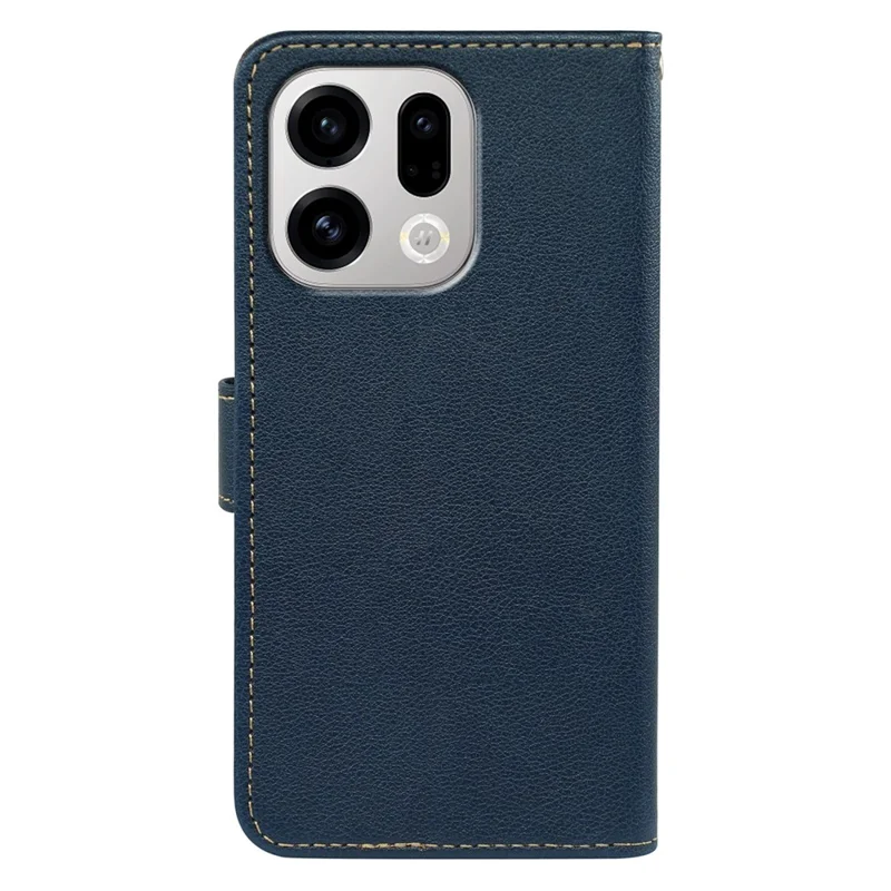 For Oppo Find X9 5G Case RFID Blocking Wallet Litchi Texture Leather Phone Cover Magnetic Clasp - Blue
