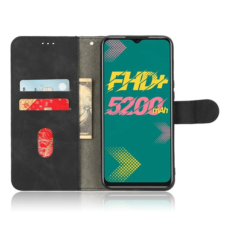 Case de Teléfono a Prueba de Gota Para Infinix Hot 11, Stand de Billetera de Toque de Piel Folio PU Leather + TPU Cell Telep Cover - Negro