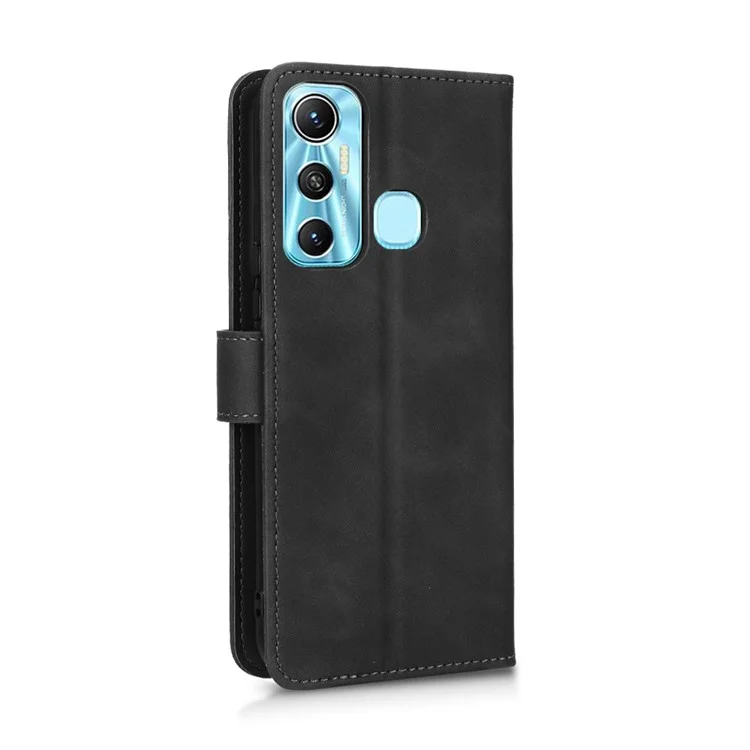 Case de Teléfono a Prueba de Gota Para Infinix Hot 11, Stand de Billetera de Toque de Piel Folio PU Leather + TPU Cell Telep Cover - Negro