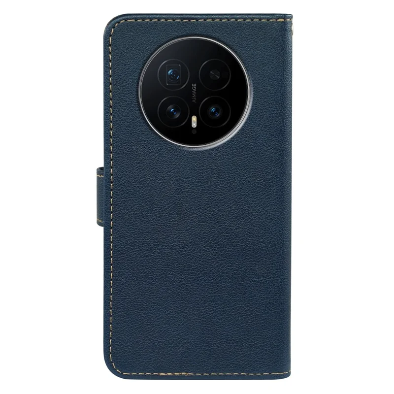 Per Honor Magic8 5G Case RFID Blocking Wallet Litchi Texture Leather Phone Cover Magnetic Clasp - Blu