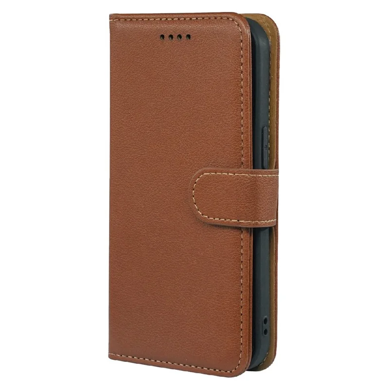 Capa OnePlus Ace 6 5G RFID Blocking Wallet Litchi Texture Leather Phone Cover Magnetic Clasp - Marrom
