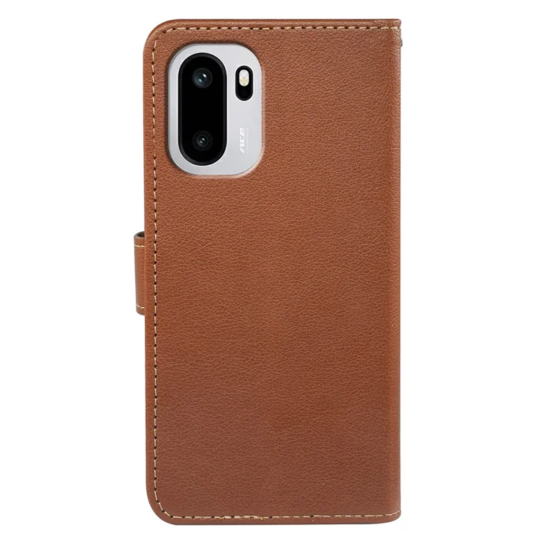 Capa OnePlus Ace 6 5G RFID Blocking Wallet Litchi Texture Leather Phone Cover Magnetic Clasp - Marrom