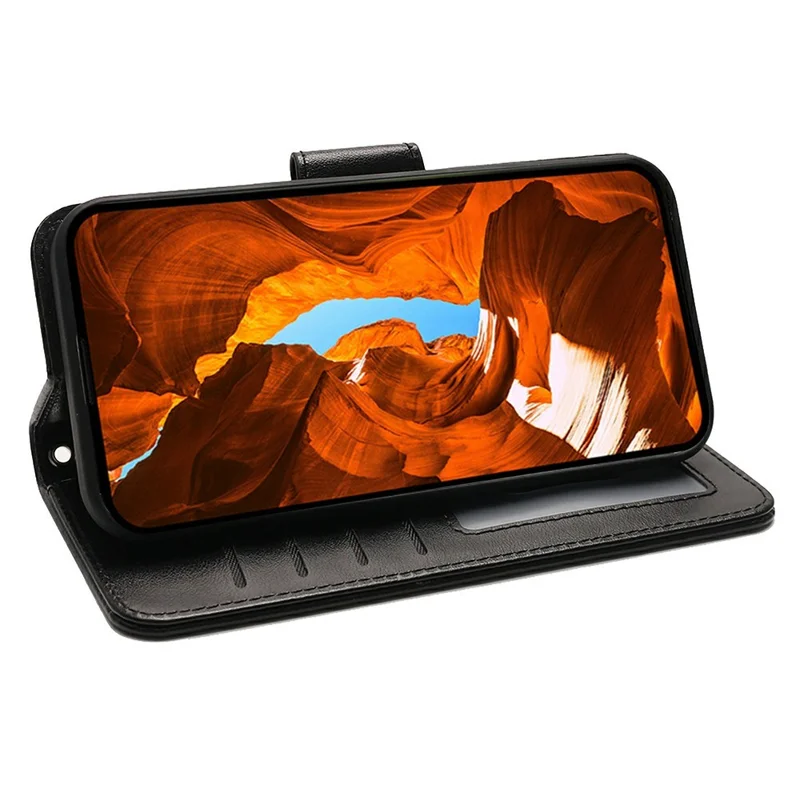 For Oppo A6 Pro 5G Hoesje Stand Kaarthouder Portemonnee Leren Telefoonhoes - Zwart