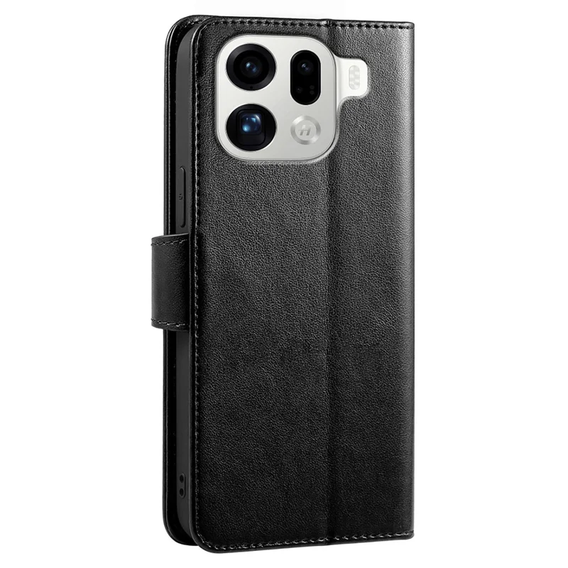 Oppo Find X9 Pro 5G Hülle Ständer Kartenfach Geldbörse Leder Handyhülle - Schwarz