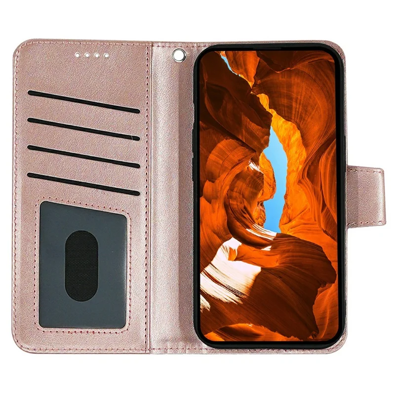 Étui Sony Xperia 10 VII Support Porte-Cartes Portefeuille Cuir Housse de Téléphone - Or Rose