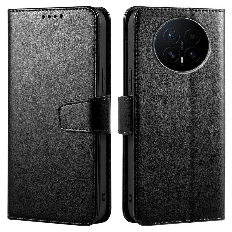 For Honor Magic8 5G Case Stand Card Holder Wallet Leather Phone Cover - Black