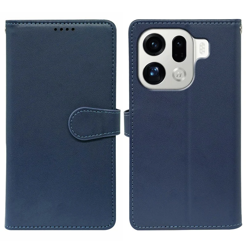 Étui Oppo Find X9 Pro 5G avec 9 Emplacements pour Cartes en Cuir PU Support Housse de Téléphone - Bleu