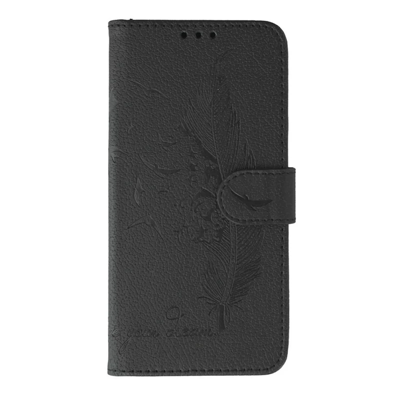 Capa Oppo Find X9 Pro 5G - Feather Imprint PU Leather Wallet Phone Cover - Preto