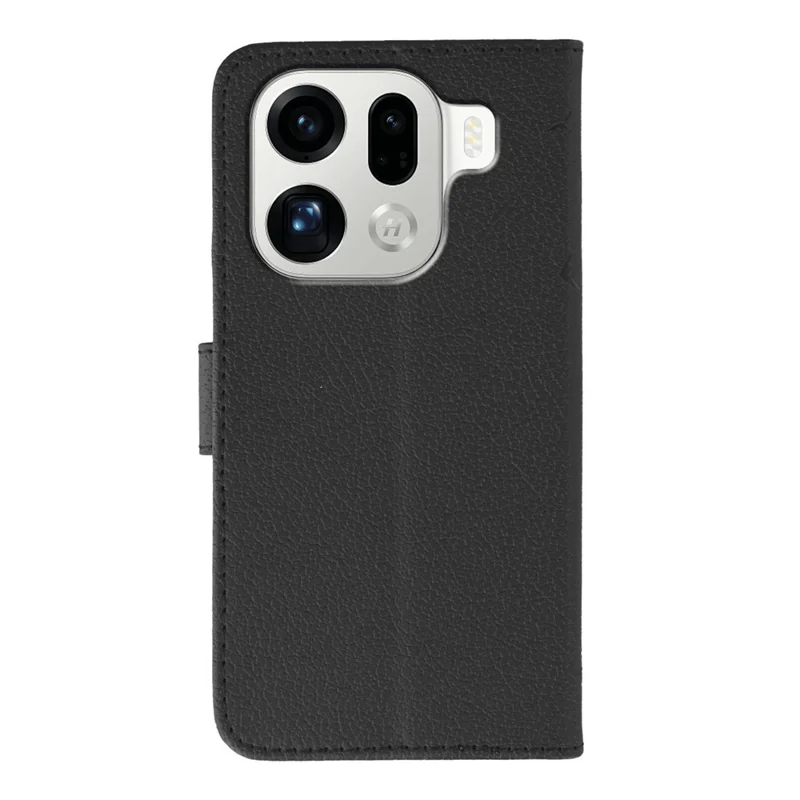 Capa Oppo Find X9 Pro 5G - Feather Imprint PU Leather Wallet Phone Cover - Preto