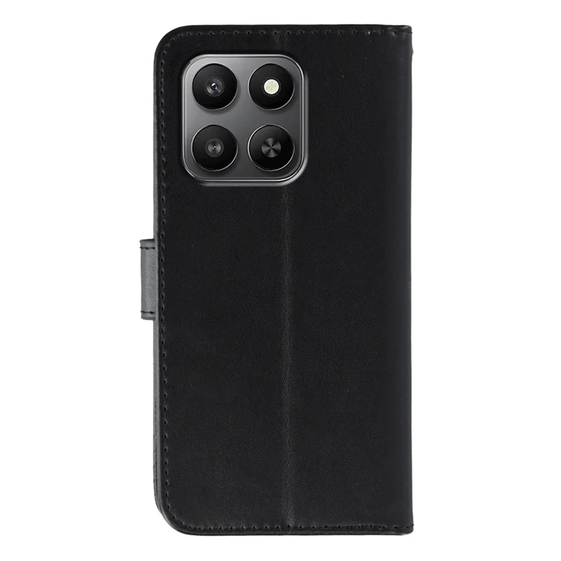 Wallet Case For Honor 400 Smart 5G  /  X7d 4G  /  X7d 5G PU Leather Flip Phone Cover with Strap - Black