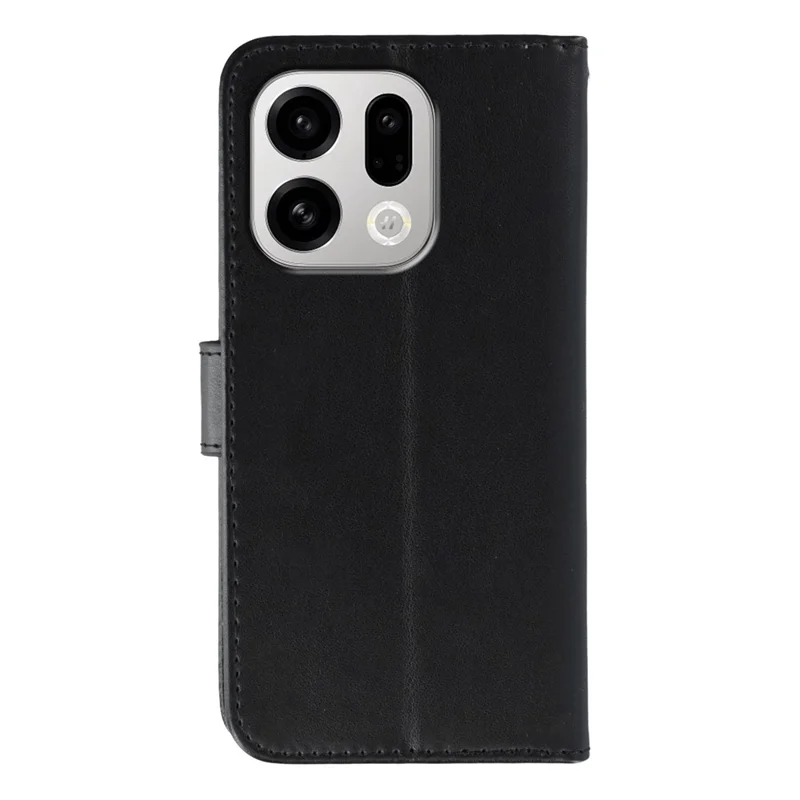 Per Oppo Find X9 5G Case PU Leather Flip Wallet Phone Cover con Cinturino - Nero