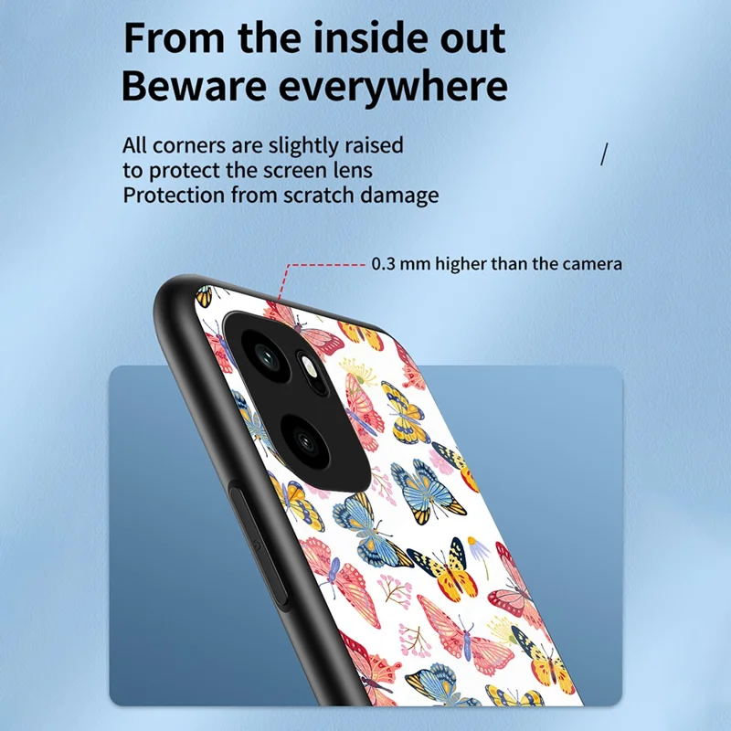 For OnePlus Ace 6 5G Butterfly Series Glass Case Colorful Elegant Protective Cover - Colorful Butterfly