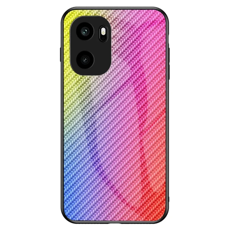 Voor OnePlus Ace 6 5G hoesje met gehard glas Stootbestendig telefoonhoesje - Kleurrijk vezel