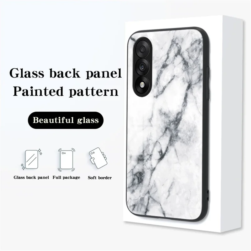 Étui pour OnePlus Nord 5 5G / Ace 5 Ultra 5G - Motif marbre, verre trempé + PC + TPU, protection téléphone - Marbre blanc