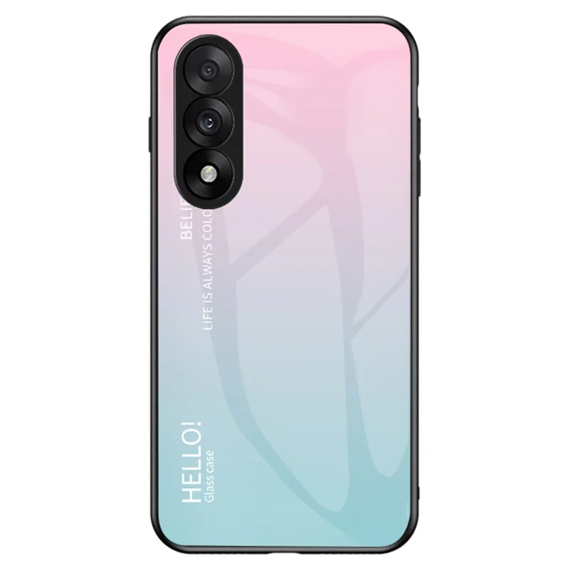 Für OnePlus Nord 5 5G / Ace 5 Ultra 5G Hülle Anti-Kratzer Gehärtetes Glas + PC + TPU Handyhülle - Farbverlauf Pink Blau