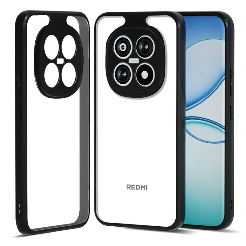 IBMRS For Xiaomi Redmi Note 15 Pro+ 5G Case Soft TPU Frame Hard PC Back Anti-Fall Phone Cover - Transparent Black