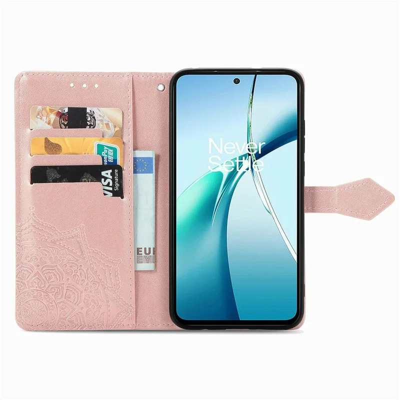 For Honor X70 Pro 5G Case Wallet Mandala Flower Leather Phone Cover Stand View - Rose Gold