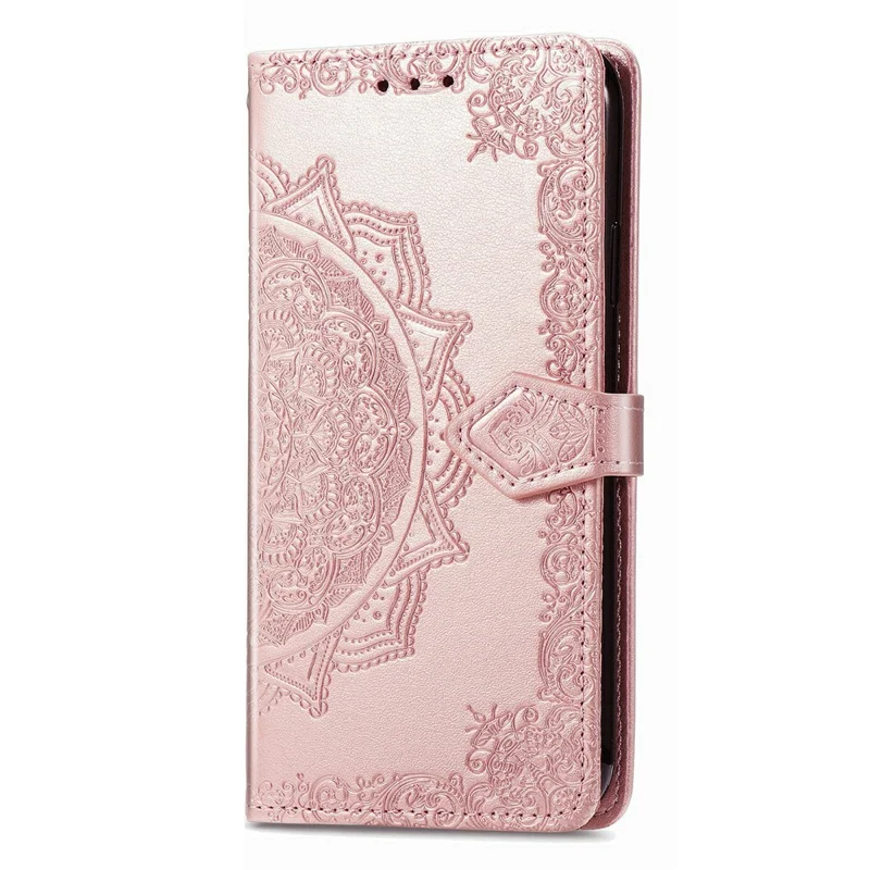 For Honor X70 Pro 5G Case Wallet Mandala Flower Leather Phone Cover Stand View - Rose Gold