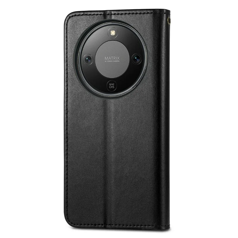 Pour Honor X70 Pro 5G Étui Portefeuille Support Étui de Téléphone en Cuir avec Sangle de Poignet - Noir