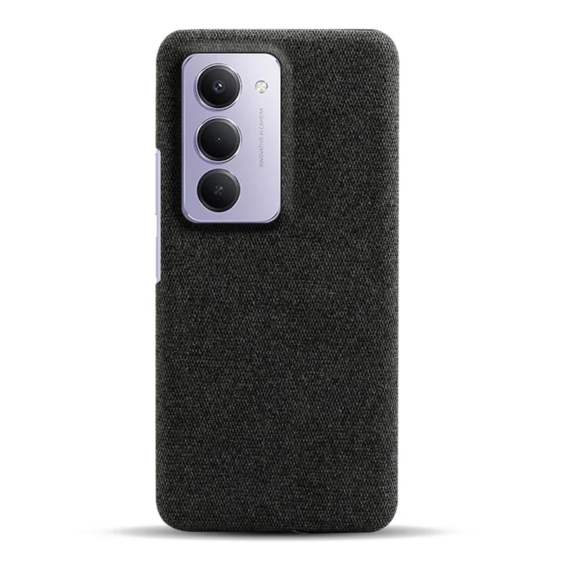 For Xiaomi Redmi 15 4G (169mm) Phone Case Cloth Texture Anti-Scratch Protective PC Back Cover - Black