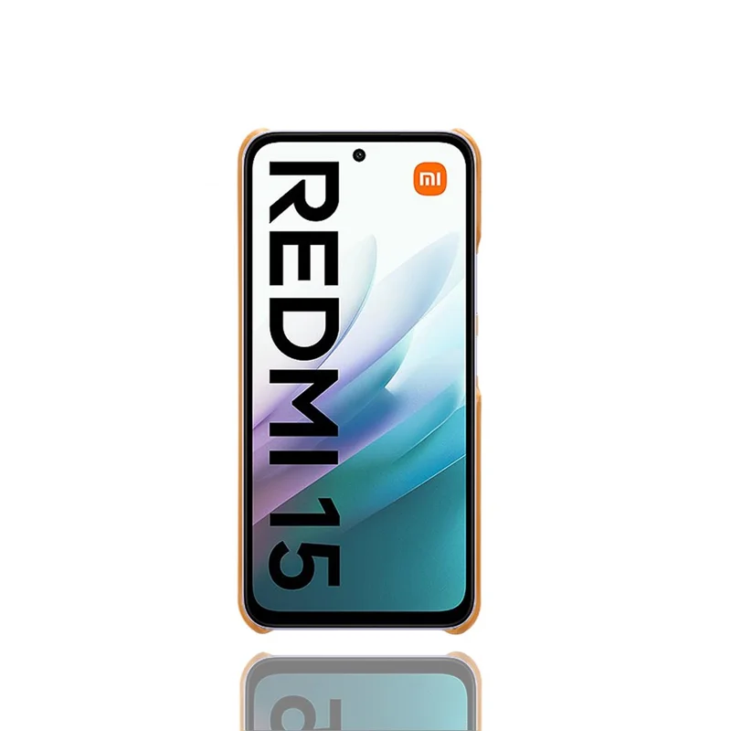 For Xiaomi Redmi 15 4G (169mm) Case Dual Card Slots PU Leather + Hard PC Phone Cover - Orange