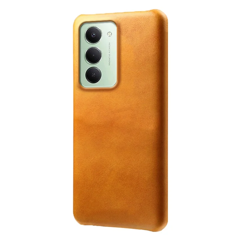 Для Xiaomi Redmi 15 5G (EU) (171 мм) Чехол Телячья текстура PU кожа Жесткий ПК Защитный чехол для телефона - Оранжевый