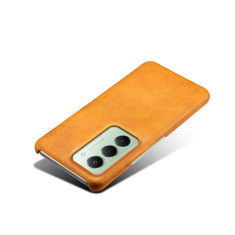 Для Xiaomi Redmi 15 5G (EU) (171 мм) Чехол Телячья текстура PU кожа Жесткий ПК Защитный чехол для телефона - Оранжевый