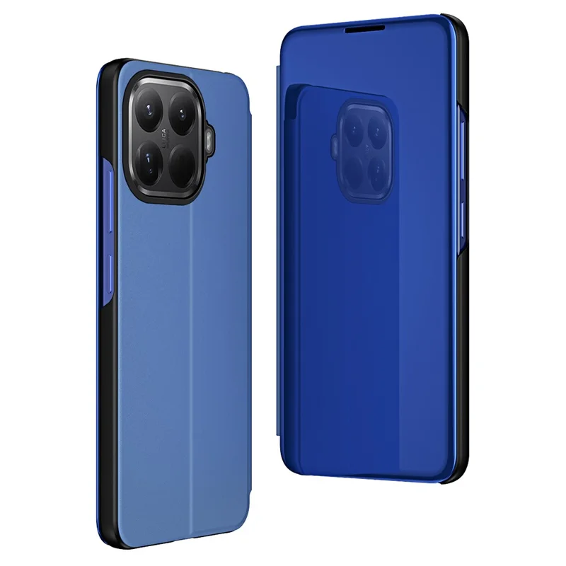 Étui Xiaomi 15T Pro Fenêtre Vue Support Cuir Flip Housse de Téléphone - Bleu
