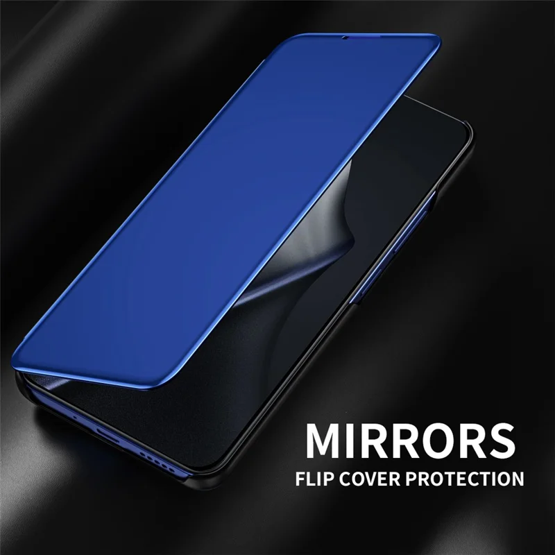 Étui Xiaomi 15T Pro Fenêtre Vue Support Cuir Flip Housse de Téléphone - Bleu