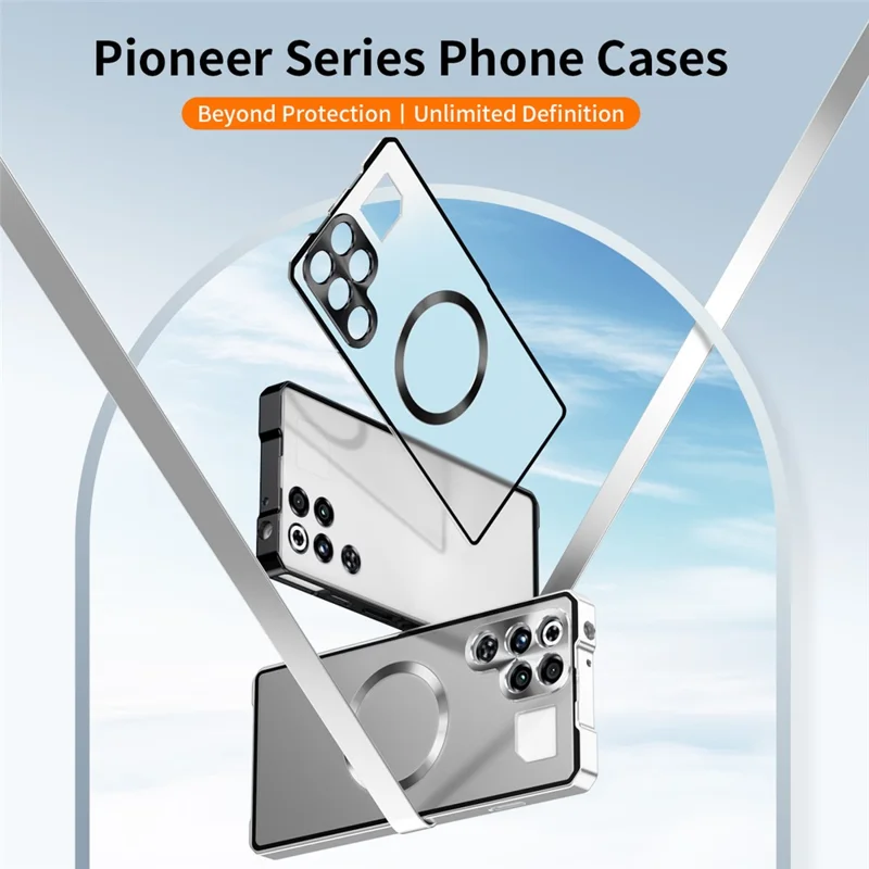 Für ZTE nubia RedMagic 11 Pro 5G / 11 Pro+ 5G Hülle kompatibel mit MagSafe Hartplastik Metallrahmen Mattierte Rückseite Handyhülle - Schwarz