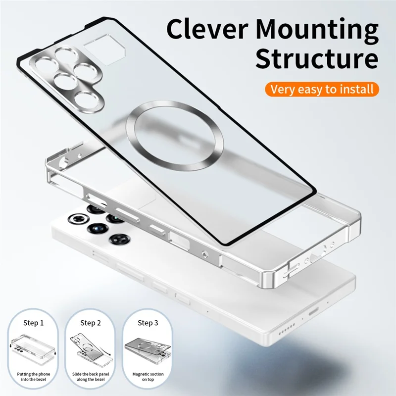 Für ZTE nubia RedMagic 11 Pro 5G / 11 Pro+ 5G Hülle kompatibel mit MagSafe Hartplastik Metallrahmen Mattierte Rückseite Handyhülle - Schwarz