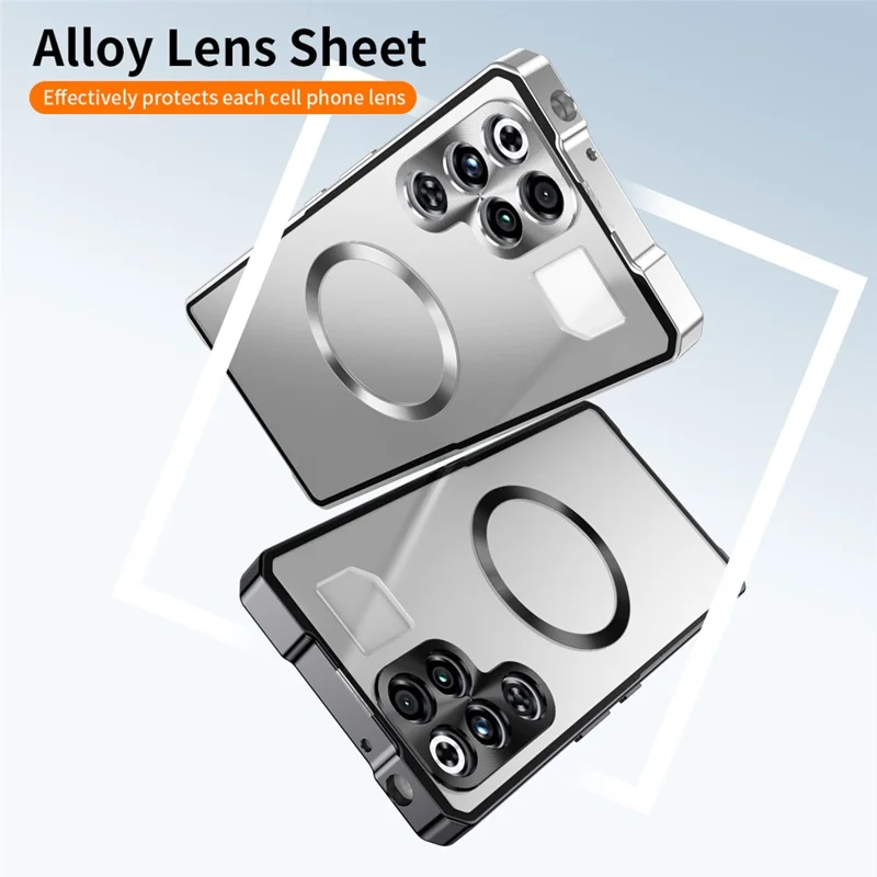 Für ZTE nubia RedMagic 11 Pro 5G / 11 Pro+ 5G Hülle kompatibel mit MagSafe Hartplastik Metallrahmen Mattierte Rückseite Handyhülle - Schwarz