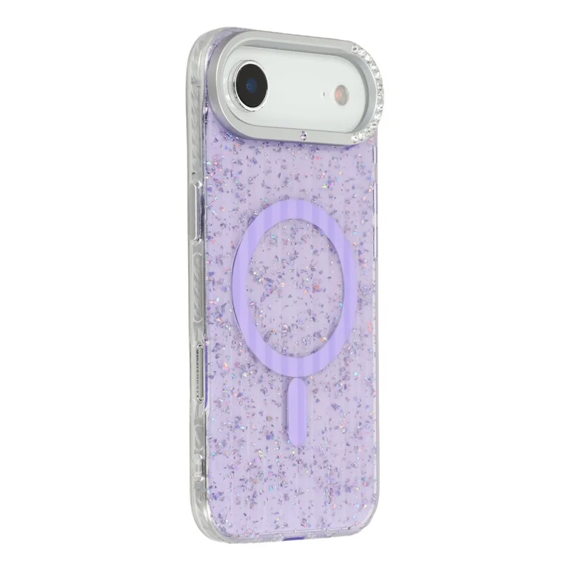Custodia per iPhone Air Compatibile con MagSafe IMD Texture Glitter Ghiacciaio TPU PC Cover Posteriore Telefono - Viola
